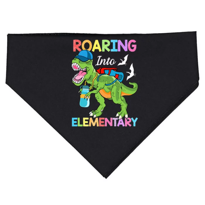 Roaring Into Elementary Dinosaur Back To School USA-Made Doggie Bandana