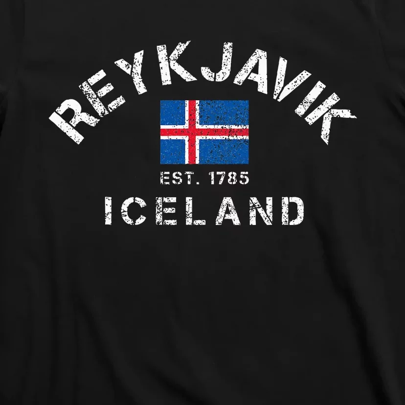 Reykjavik Iceland Est. 1785 Flag Souvenir Gift T-Shirt