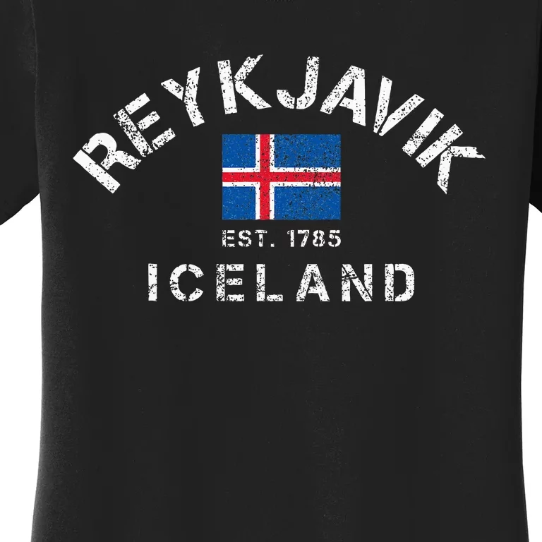 Reykjavik Iceland Est. 1785 Flag Souvenir Gift Women's T-Shirt