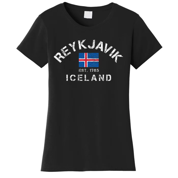 Reykjavik Iceland Est. 1785 Flag Souvenir Gift Women's T-Shirt