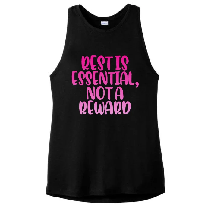 Rest Is Essential Not A Reward Ladies Tri-Blend Wicking Tank