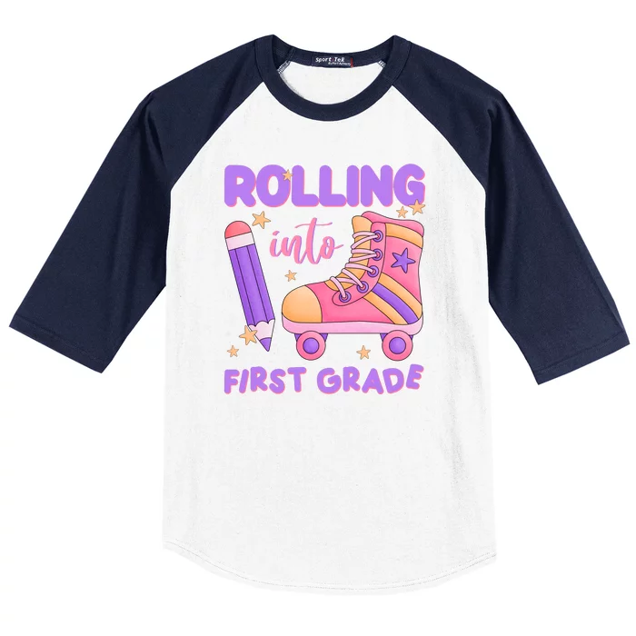 Rolling Into First Grade Cute Baseball Sleeve Shirt