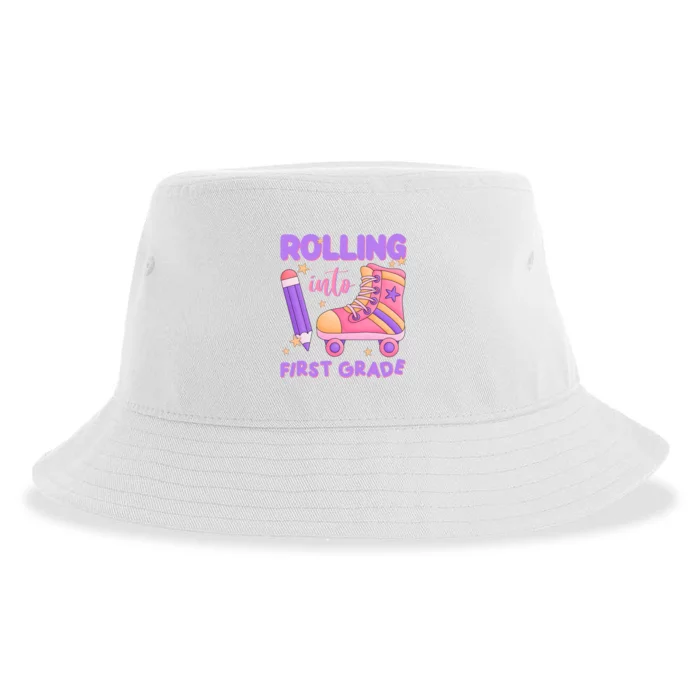 Rolling Into First Grade Cute Sustainable Bucket Hat