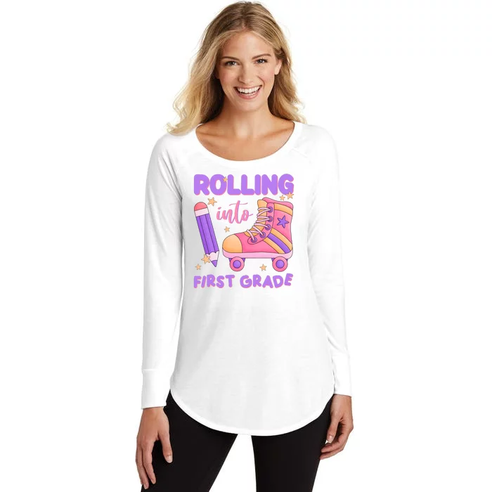 Rolling Into First Grade Cute Women's Perfect Tri Tunic Long Sleeve Shirt