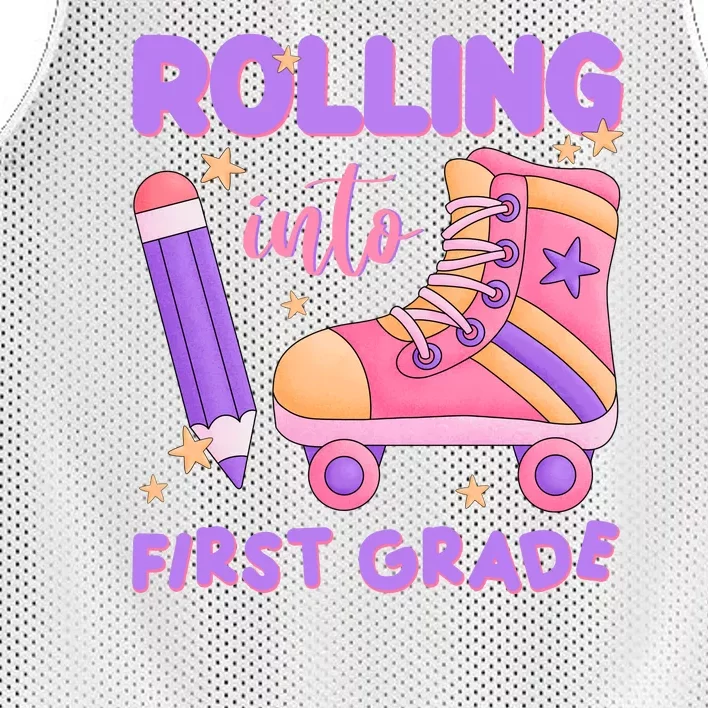 Rolling Into First Grade Cute Mesh Reversible Basketball Jersey Tank