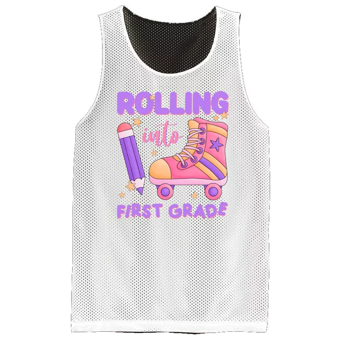 Rolling Into First Grade Cute Mesh Reversible Basketball Jersey Tank