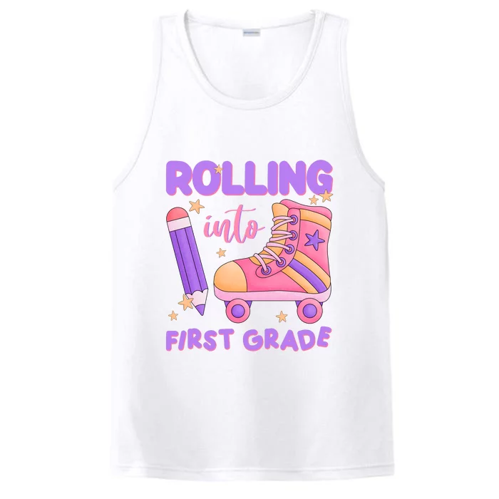 Rolling Into First Grade Cute Performance Tank