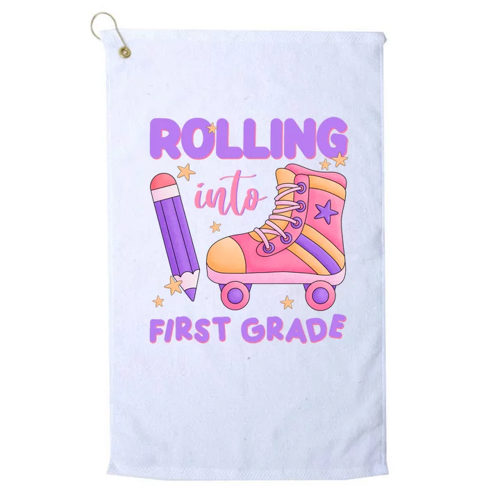 Rolling Into First Grade Cute Platinum Collection Golf Towel