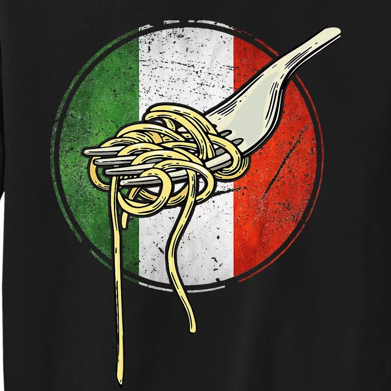 Retro Italian Flag Italy Spaghetti Italia Pasta Men Women Tall Sweatshirt