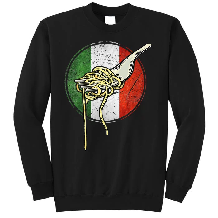 Retro Italian Flag Italy Spaghetti Italia Pasta Men Women Tall Sweatshirt