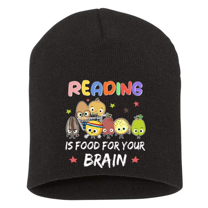 Reading Is Food For Your Brain Childrens Books Short Acrylic Beanie