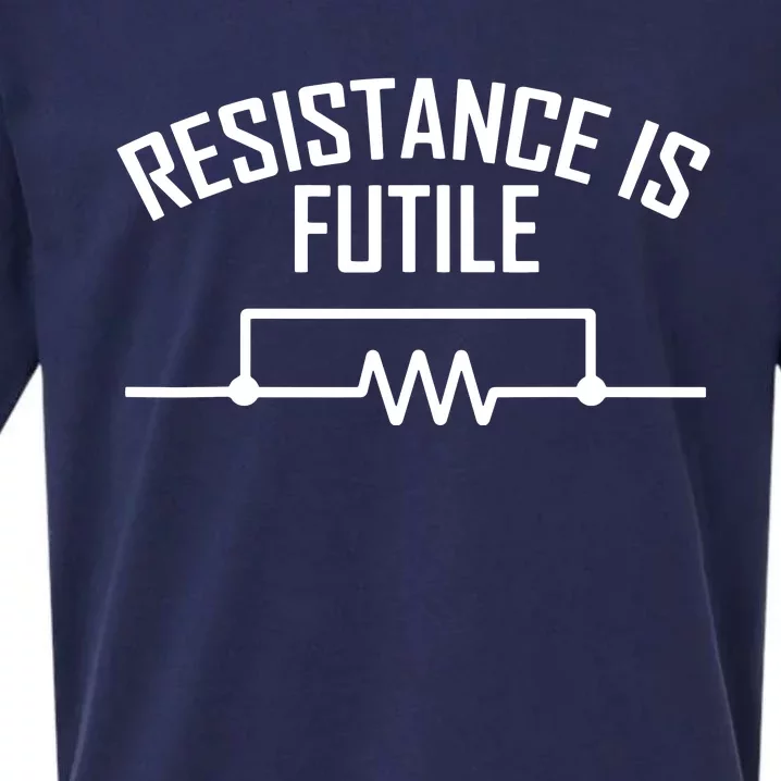 Resistance Is Futile Funny Electrical Engineering Nerd Sueded Cloud Jersey T-Shirt