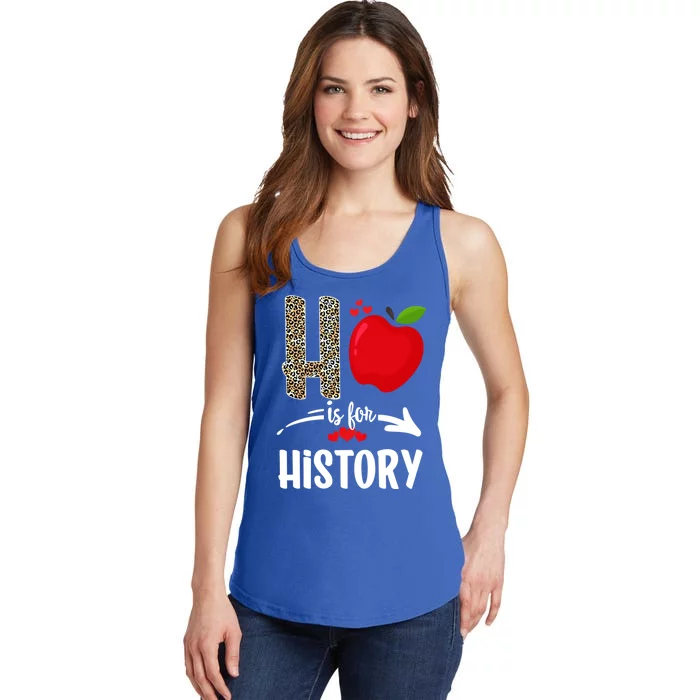 R Is For History Team Alphabet Leopard History Teacher Squad Gift Ladies Essential Tank