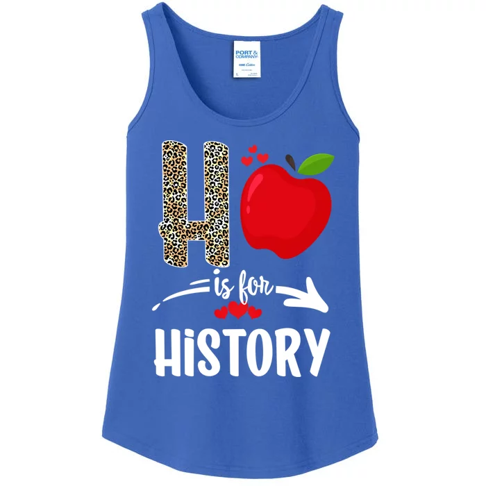 R Is For History Team Alphabet Leopard History Teacher Squad Gift Ladies Essential Tank