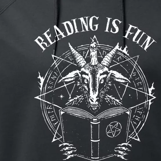 Reading Is Fun Baphomet Goat Performance Fleece Hoodie