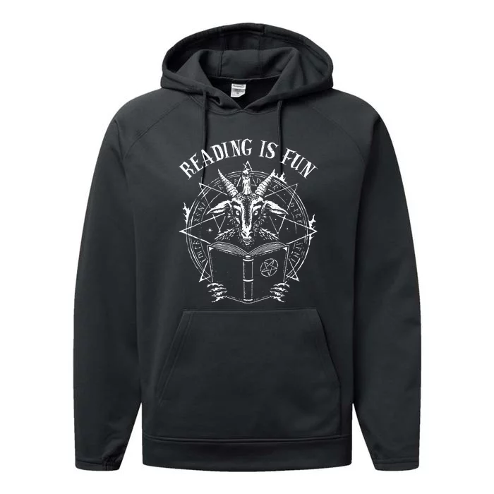 Reading Is Fun Baphomet Goat Performance Fleece Hoodie