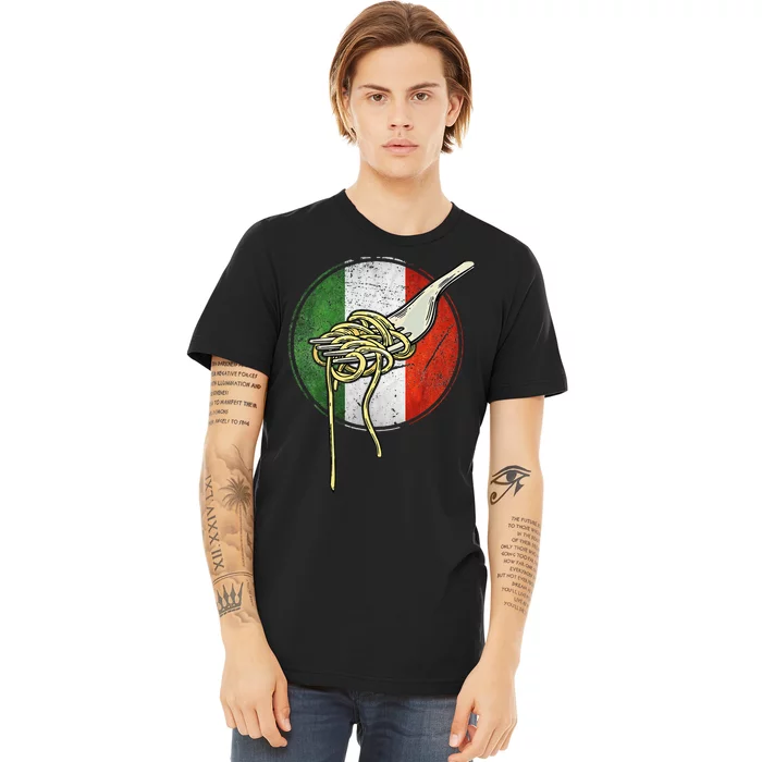 Retro Italian Flag Italy Spaghetti Italia Pasta Men Women Premium T-Shirt