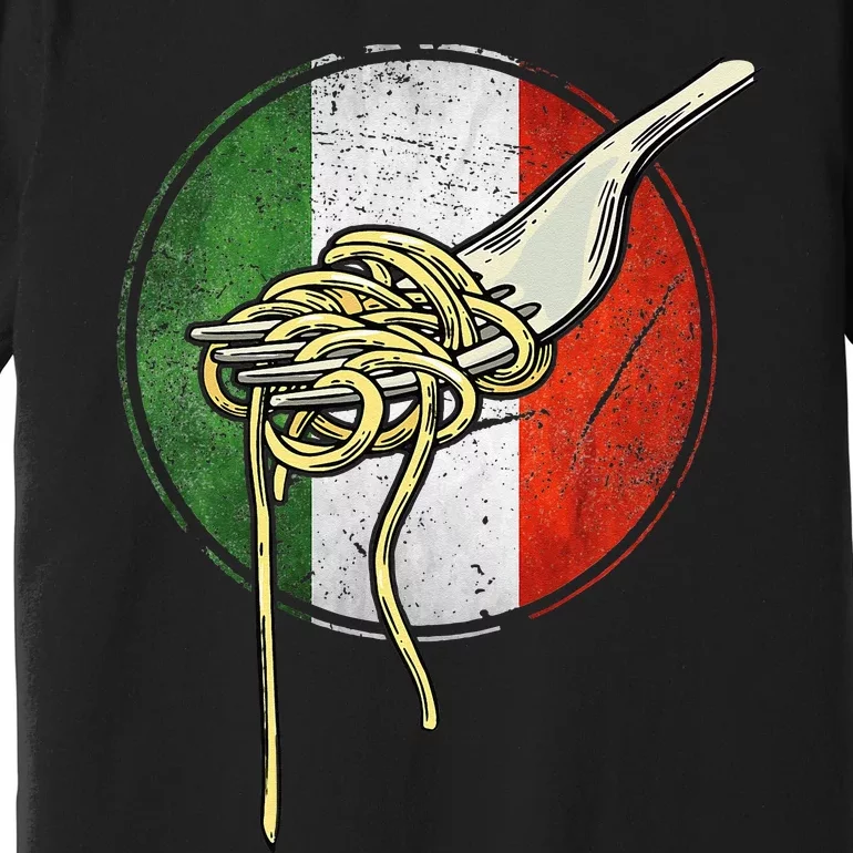 Retro Italian Flag Italy Spaghetti Italia Pasta Men Women Premium T-Shirt