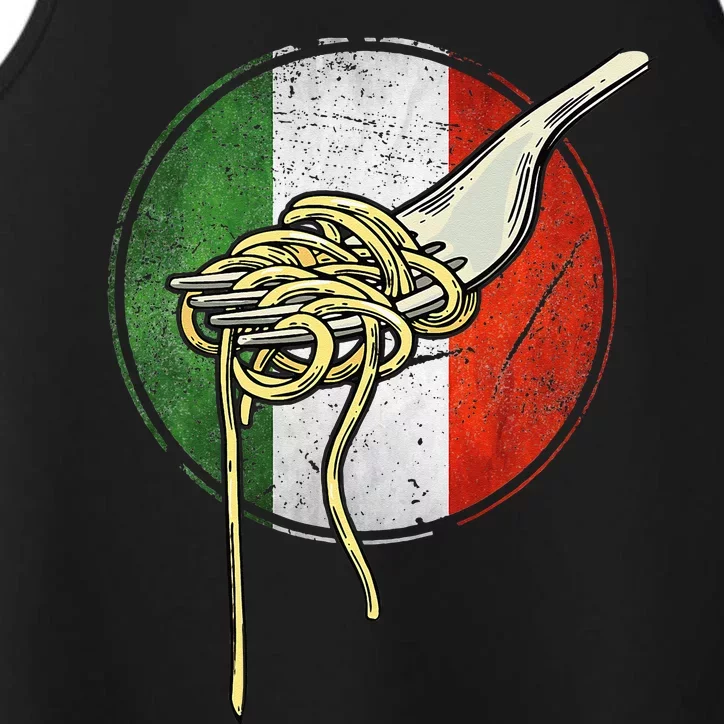 Retro Italian Flag Italy Spaghetti Italia Pasta Men Women Performance Tank