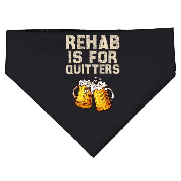 Rehab Is For Quitters Alcohol Rehabilitation USA-Made Doggie Bandana