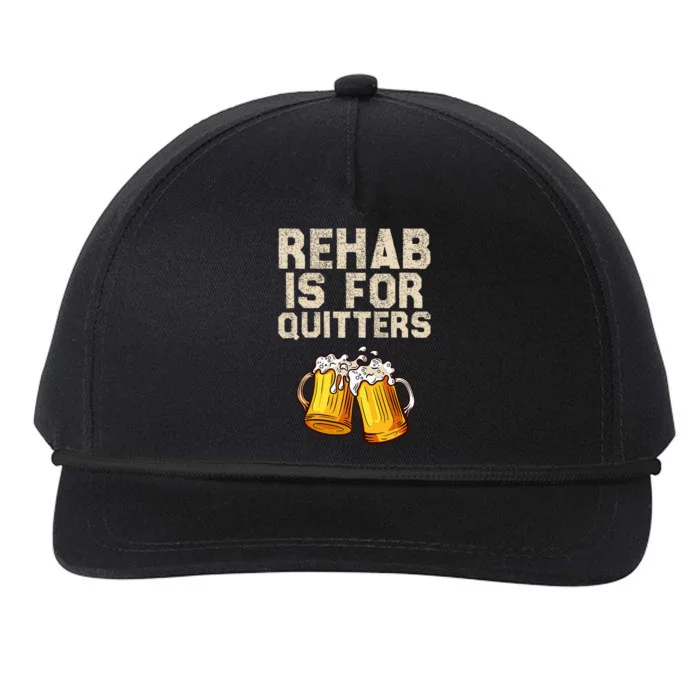 Rehab Is For Quitters Alcohol Rehabilitation Snapback Five-Panel Rope Hat