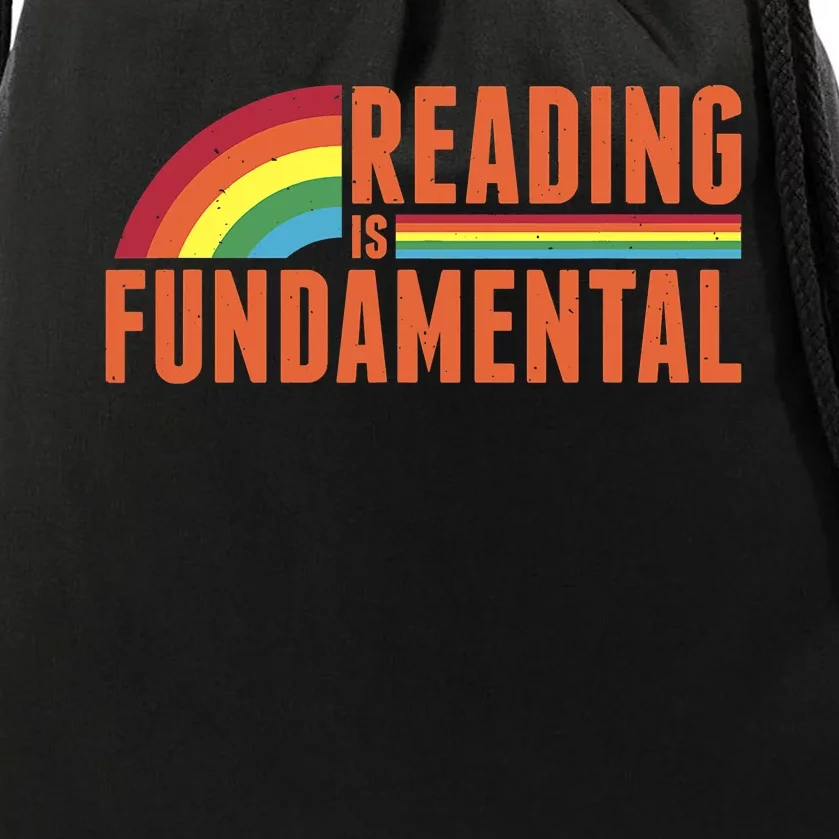 Reading Is Fundamental Retro Rainbow Book Worm Drawstring Bag