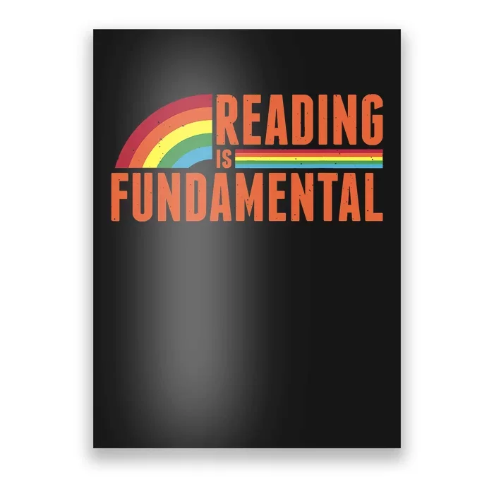 Reading Is Fundamental Retro Rainbow Book Worm Poster