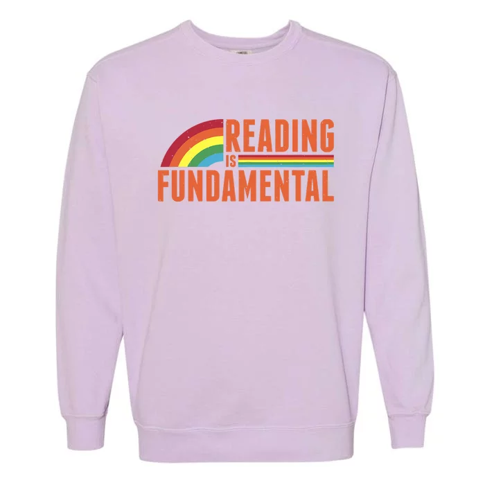 Reading Is Fundamental Retro Rainbow Book Worm Garment-Dyed Sweatshirt