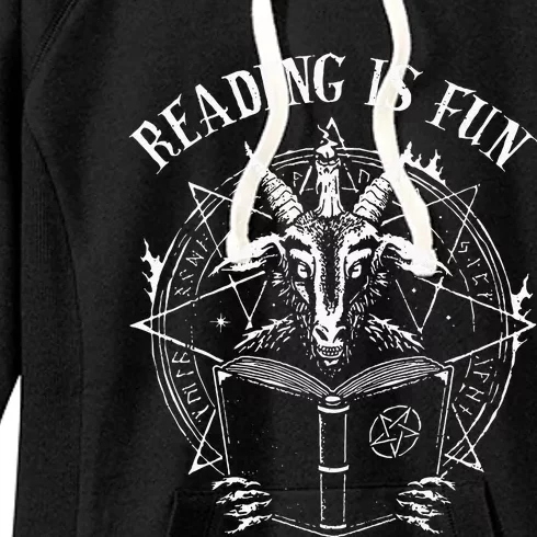 Reading Is Fun Baphomet Goat Women's Fleece Hoodie