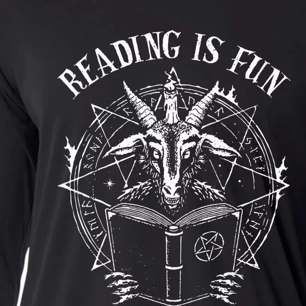 Reading Is Fun Baphomet Goat Cooling Performance Long Sleeve Crew