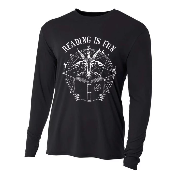 Reading Is Fun Baphomet Goat Cooling Performance Long Sleeve Crew