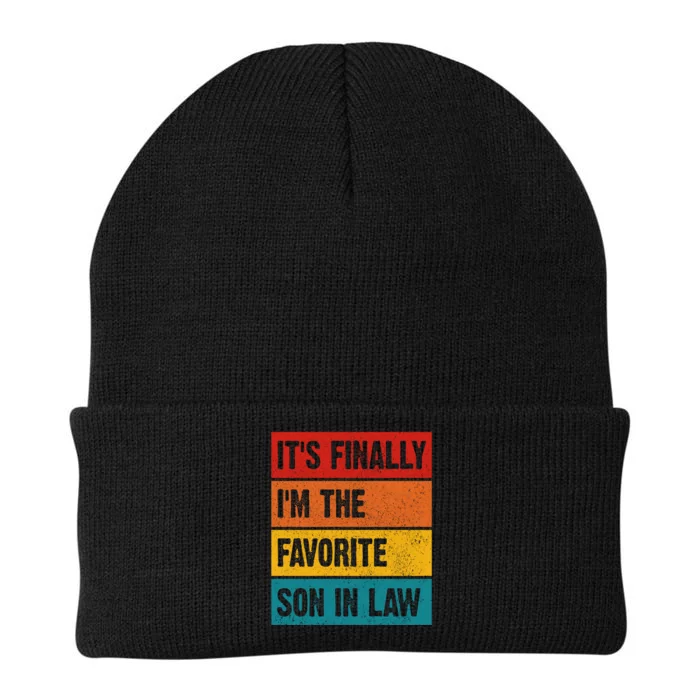 Retro Its Favorite Son In Law Funny Jokes Knit Cap Winter Beanie