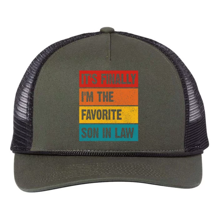 Retro Its Favorite Son In Law Funny Jokes Retro Rope Trucker Hat Cap