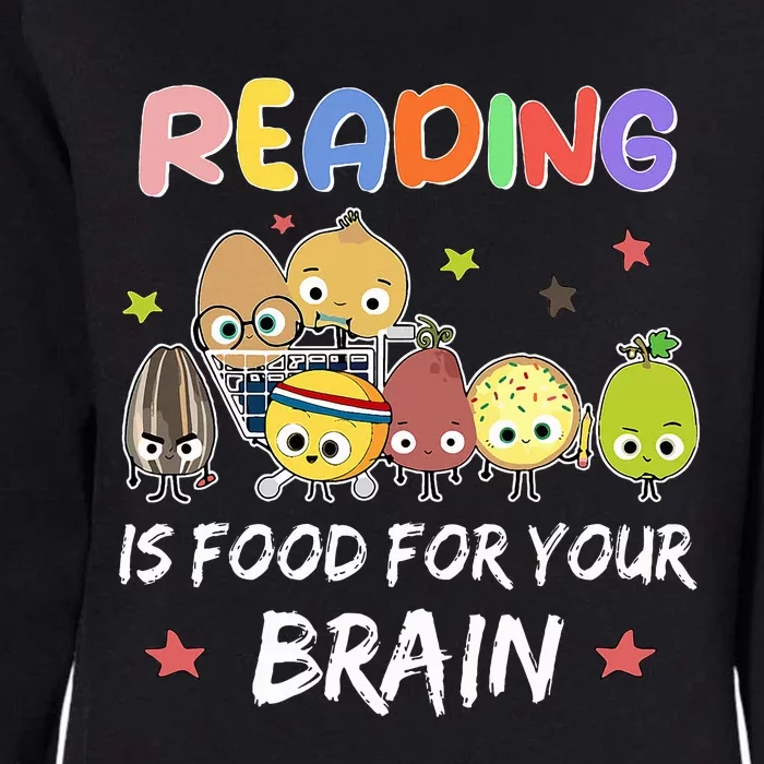 Reading Is Food For Your Brain ChildrenS Books Characters Womens California Wash Sweatshirt