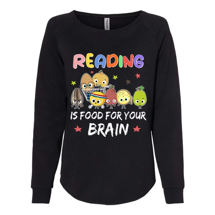 Reading Is Food For Your Brain ChildrenS Books Characters Womens California Wash Sweatshirt