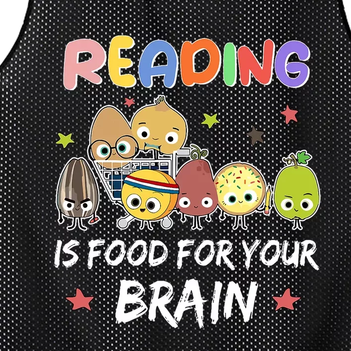 Reading Is Food For Your Brain ChildrenS Books Characters Mesh Reversible Basketball Jersey Tank