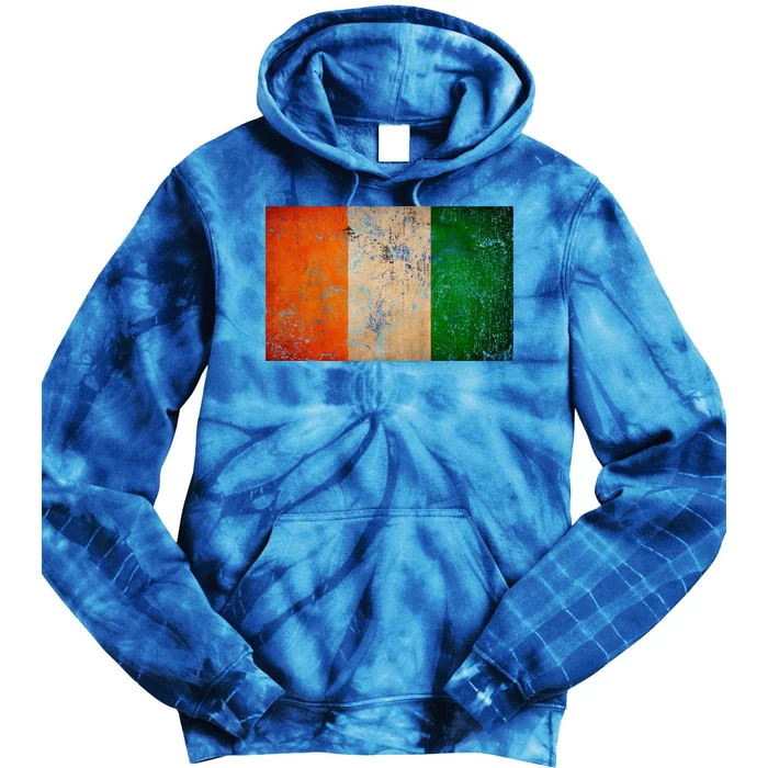 Retro Irish Flag Funny Gift Vintage Ireland Flag Funny Gift Irish Pride Gift Tie Dye Hoodie