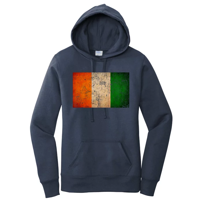 Retro Irish Flag Funny Gift Vintage Ireland Flag Funny Gift Irish Pride Gift Women's Pullover Hoodie