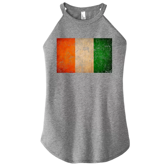 Retro Irish Flag Funny Gift Vintage Ireland Flag Funny Gift Irish Pride Gift Women’s Perfect Tri Rocker Tank