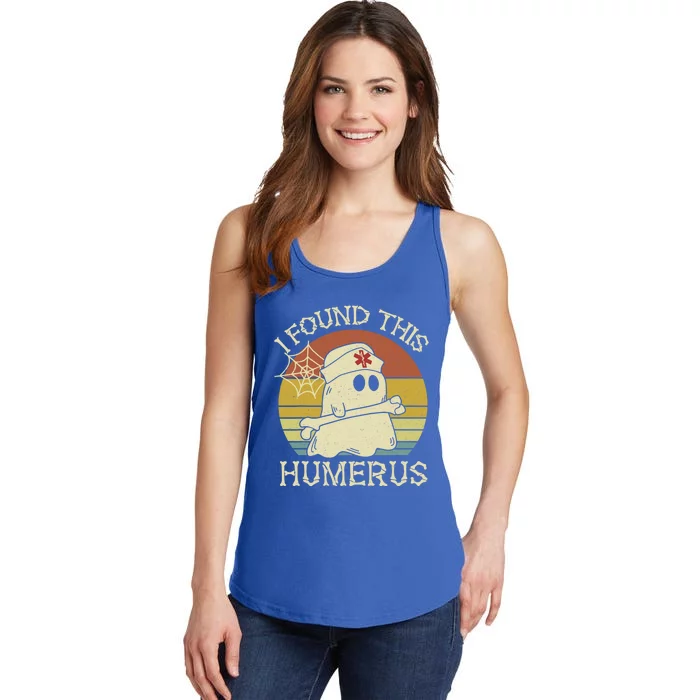 Retro I Found This Humerus Halloween Ghost Nurse Humorous Cute Gift Ladies Essential Tank