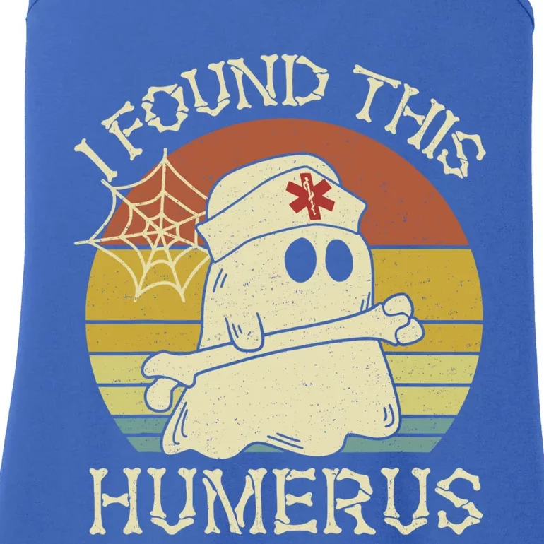 Retro I Found This Humerus Halloween Ghost Nurse Humorous Cute Gift Ladies Essential Tank