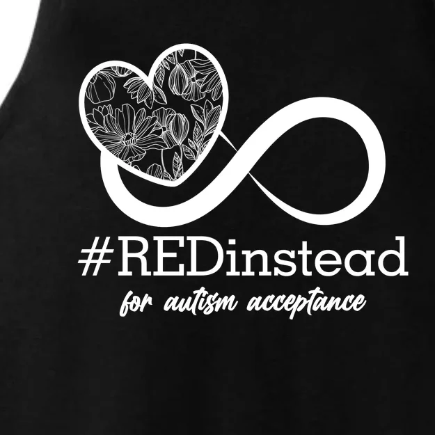 #Red Instead For Autism Acceptance Ladies Tri-Blend Wicking Tank