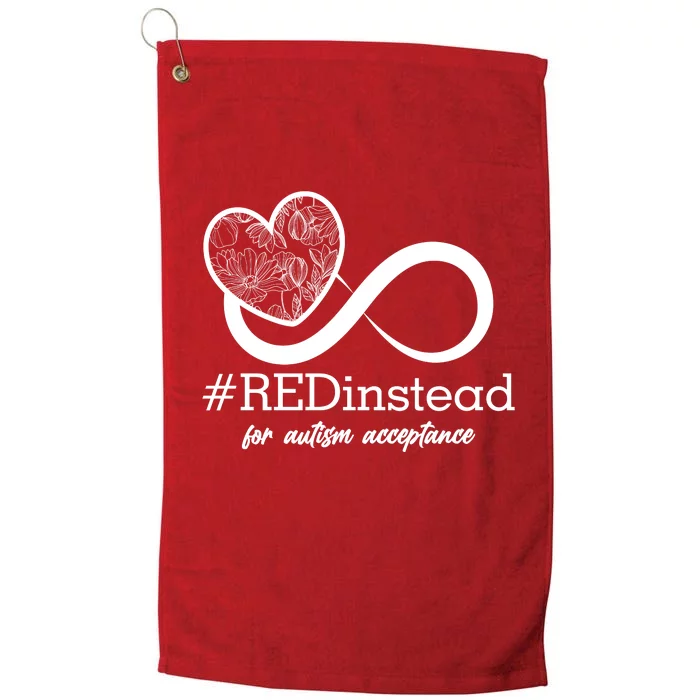 #Red Instead For Autism Acceptance Platinum Collection Golf Towel