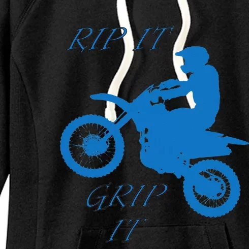 Rip It Grip It Motorcycle Dirt Bike Racing Women's Fleece Hoodie