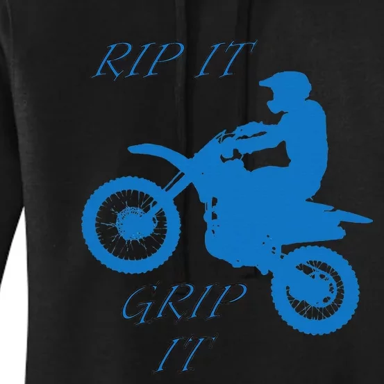 Rip It Grip It Motorcycle Dirt Bike Racing Women's Pullover Hoodie