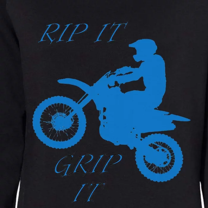 Rip It Grip It Motorcycle Dirt Bike Racing Womens California Wash Sweatshirt