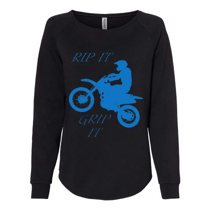 Rip It Grip It Motorcycle Dirt Bike Racing Womens California Wash Sweatshirt