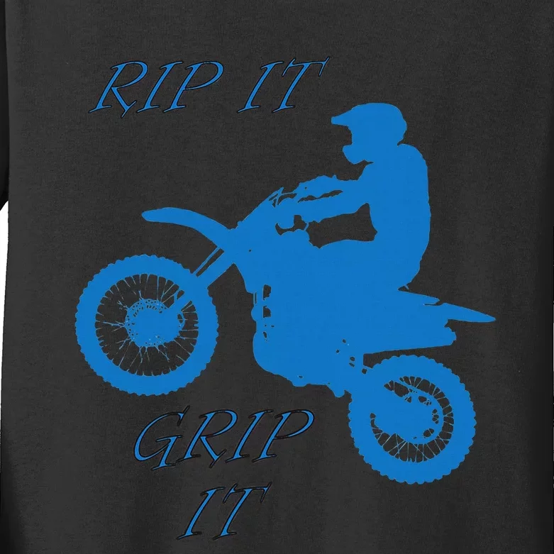 Rip It Grip It Motorcycle Dirt Bike Racing Kids Long Sleeve Shirt