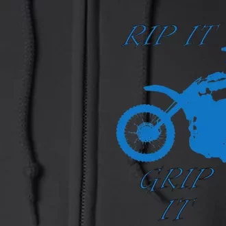 Rip It Grip It Motorcycle Dirt Bike Racing Full Zip Hoodie