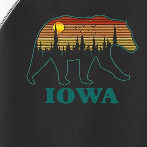 Retro Iowa Grizzly Bear Nature Camping Mountain Hiking Toddler Fine Jersey T-Shirt